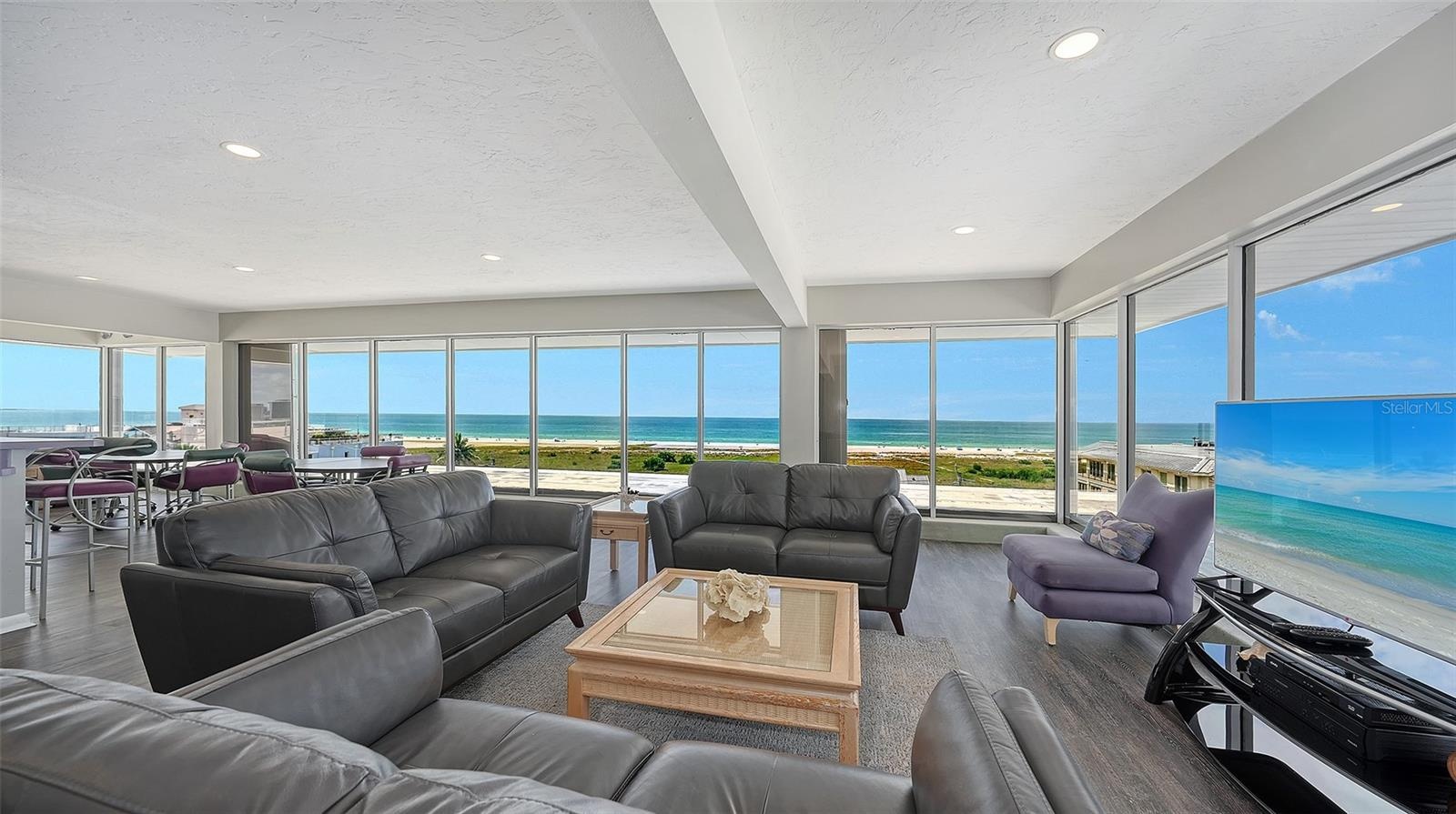 Panoramic Views of Siesta Beach from the Club Room.