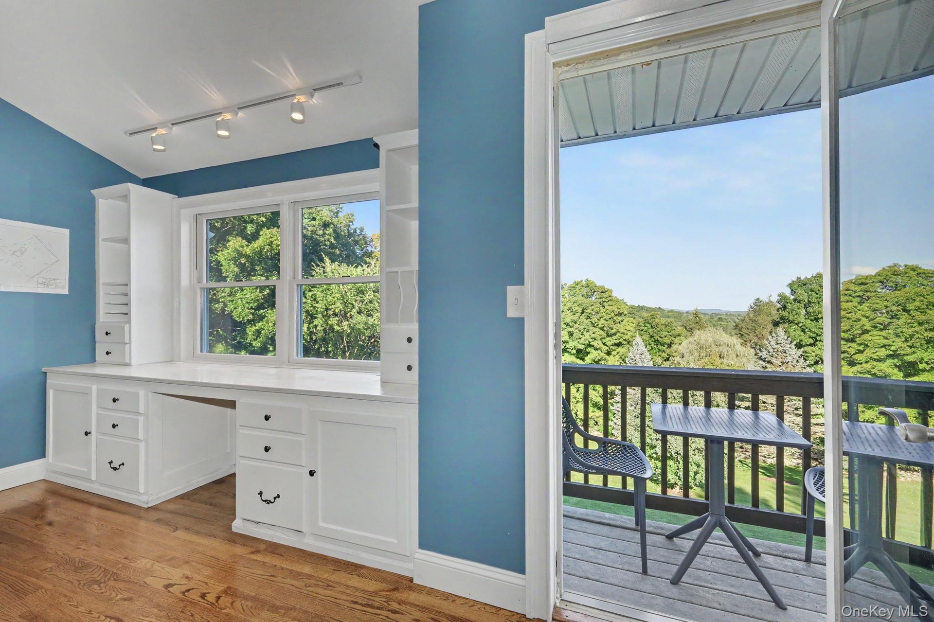 Office area and private balcony
