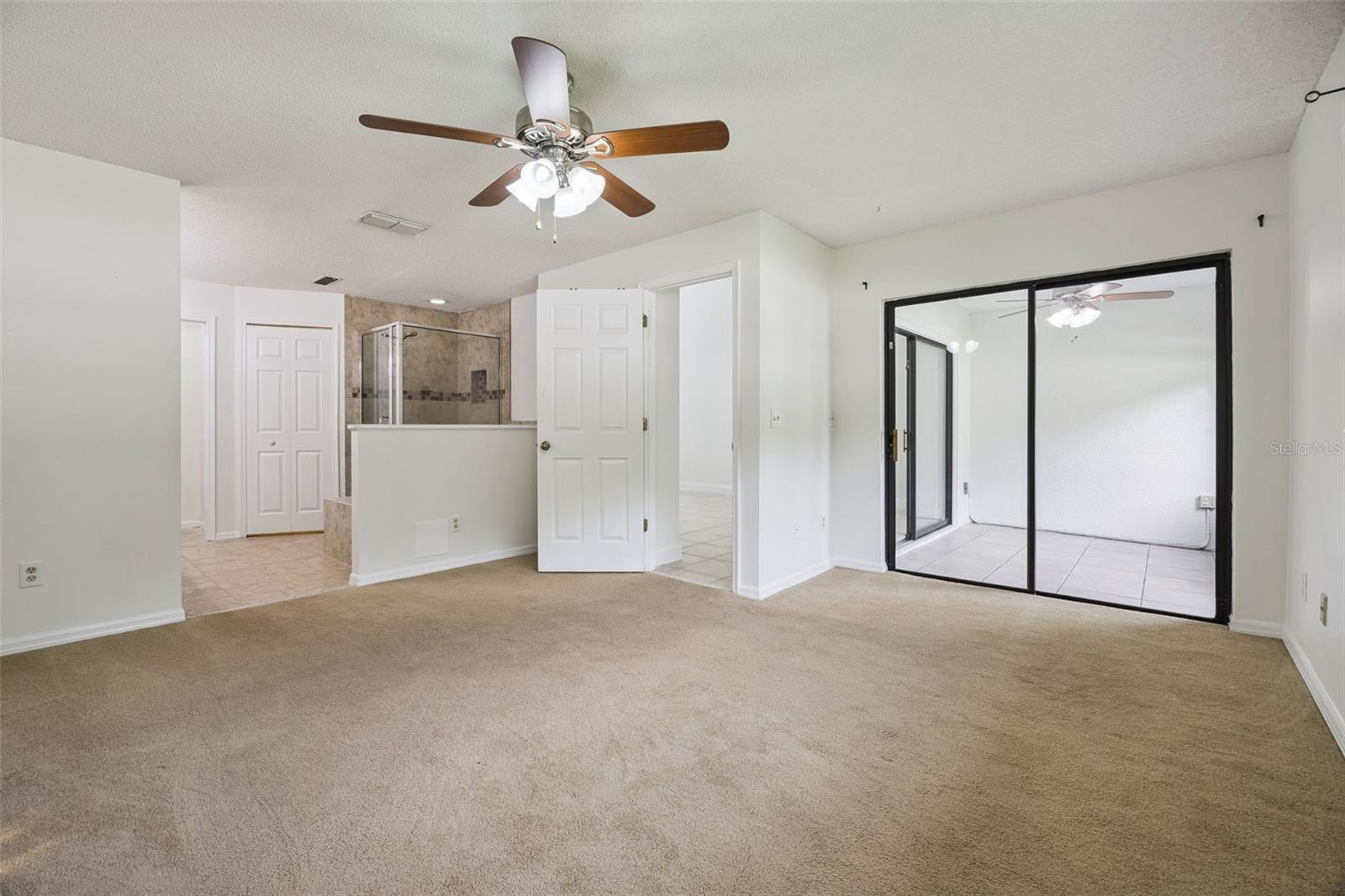 Primary bedroom with access to patio/lanai