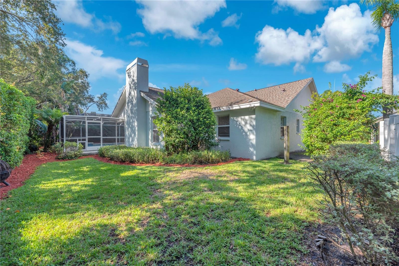 The yard has plenty of room for your furry friends and is completely fenced.
