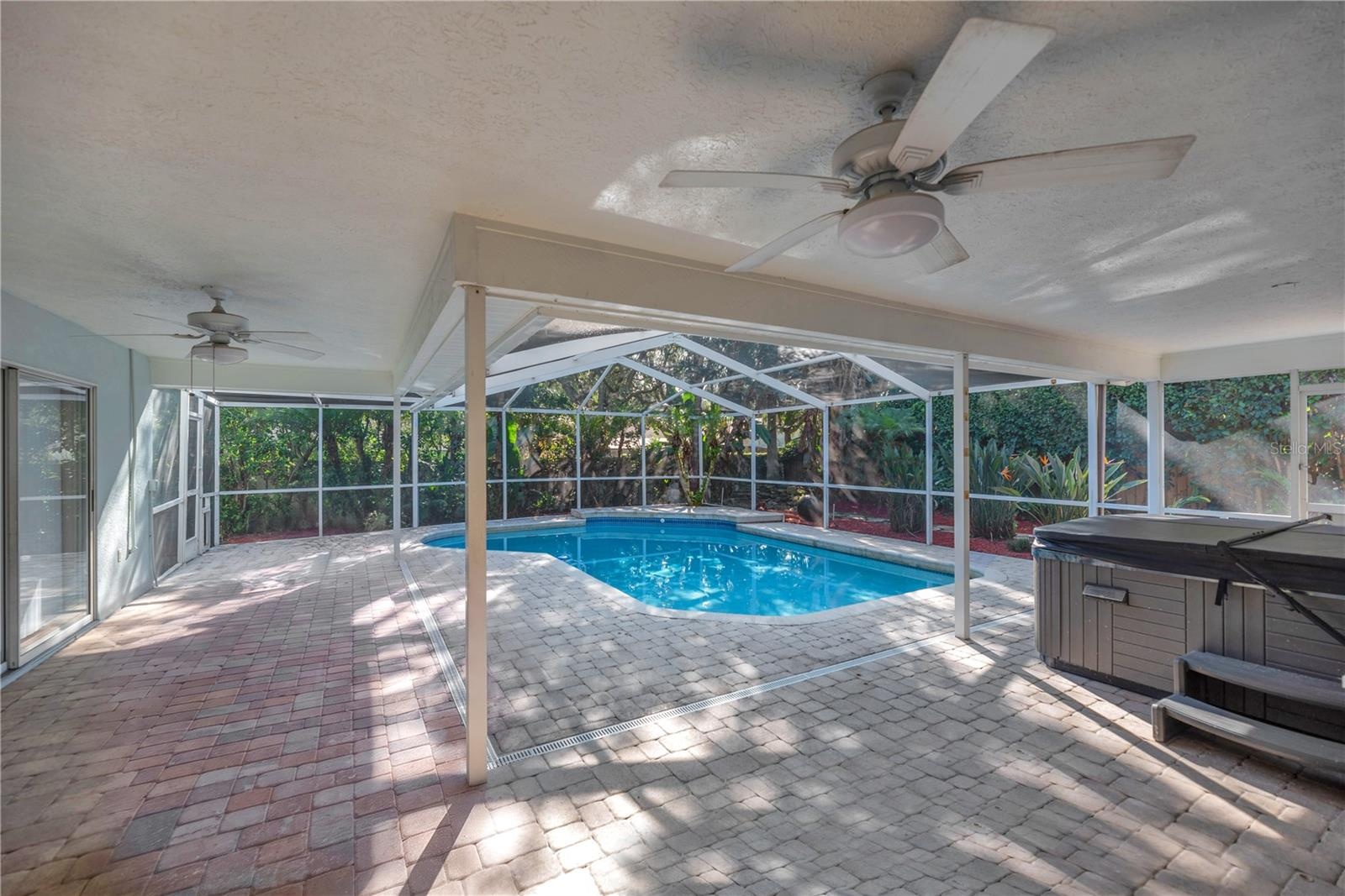 The generous covered area provides a comfortable place to escape the Florida sunshine or take shelter from those quick afternoon showers.