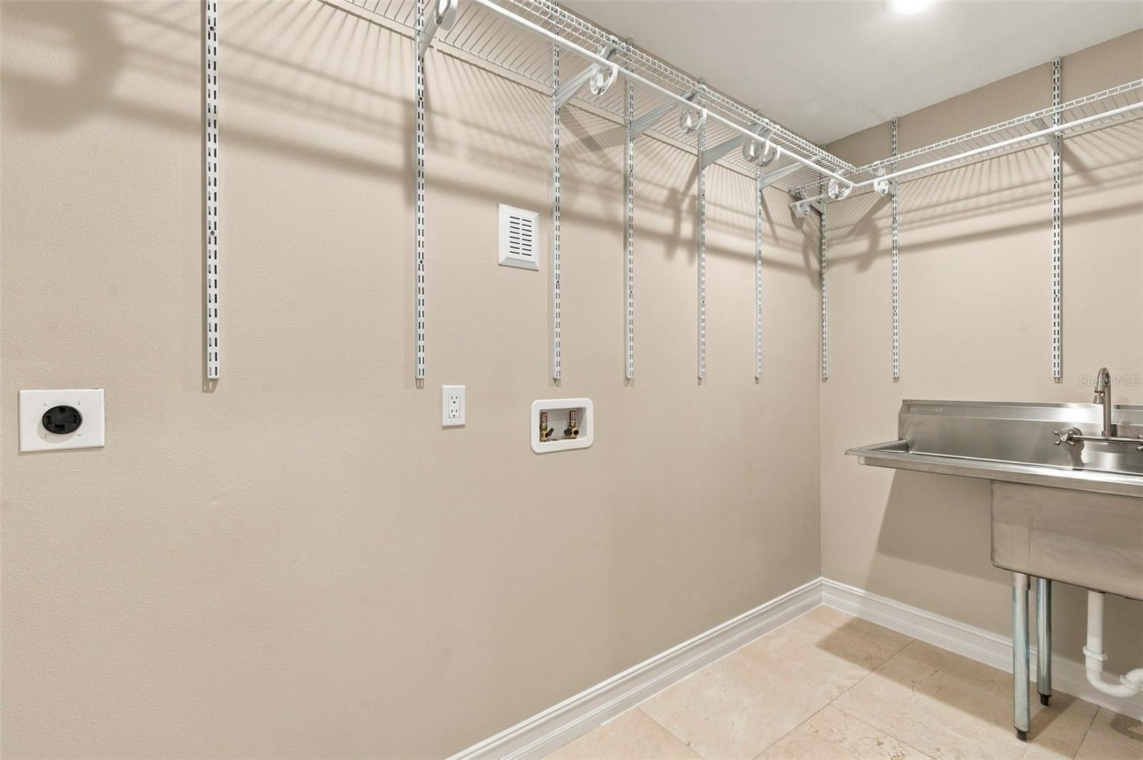 LARGE Laundry Room with Stainless Steel Sink