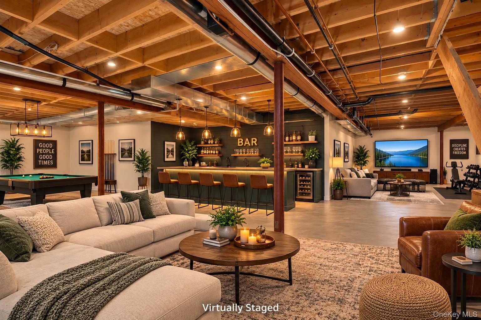 Virtual entertainment recreation room