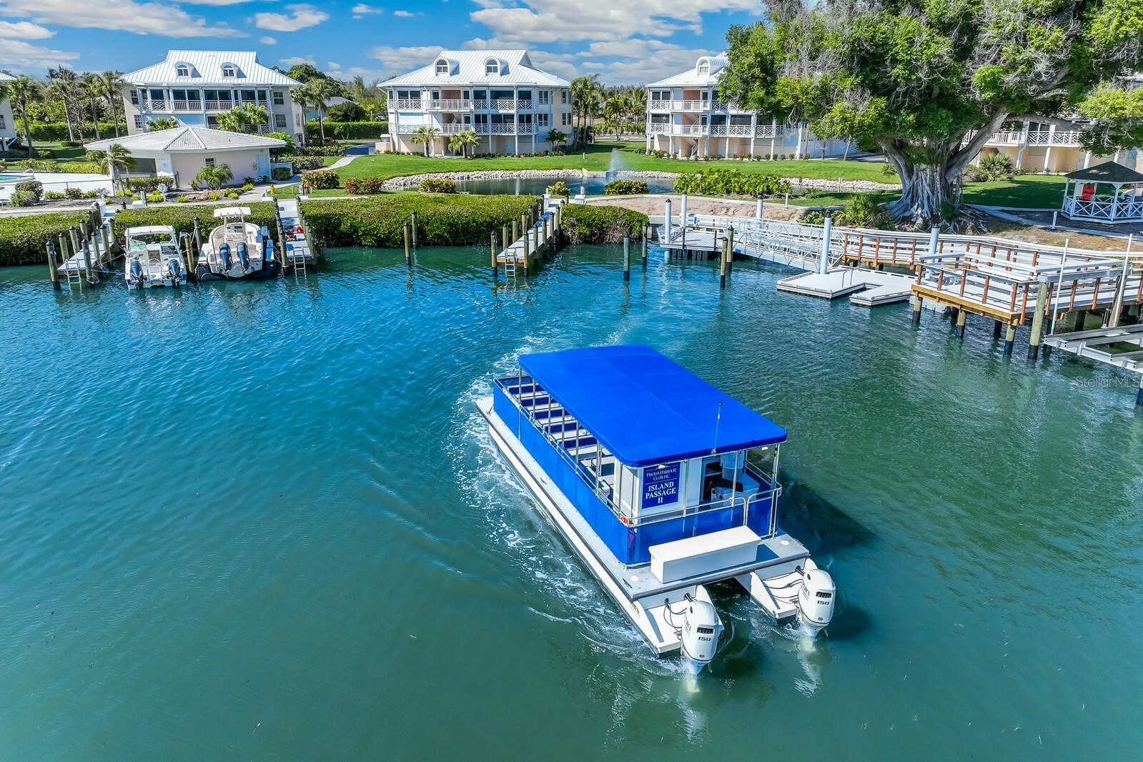 Docking at the brand new dock in the recently renovated Boat Basin