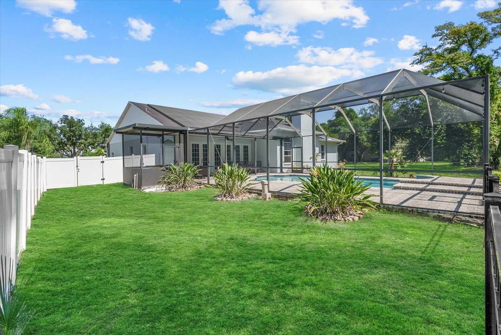 Fenced in dog run/play area