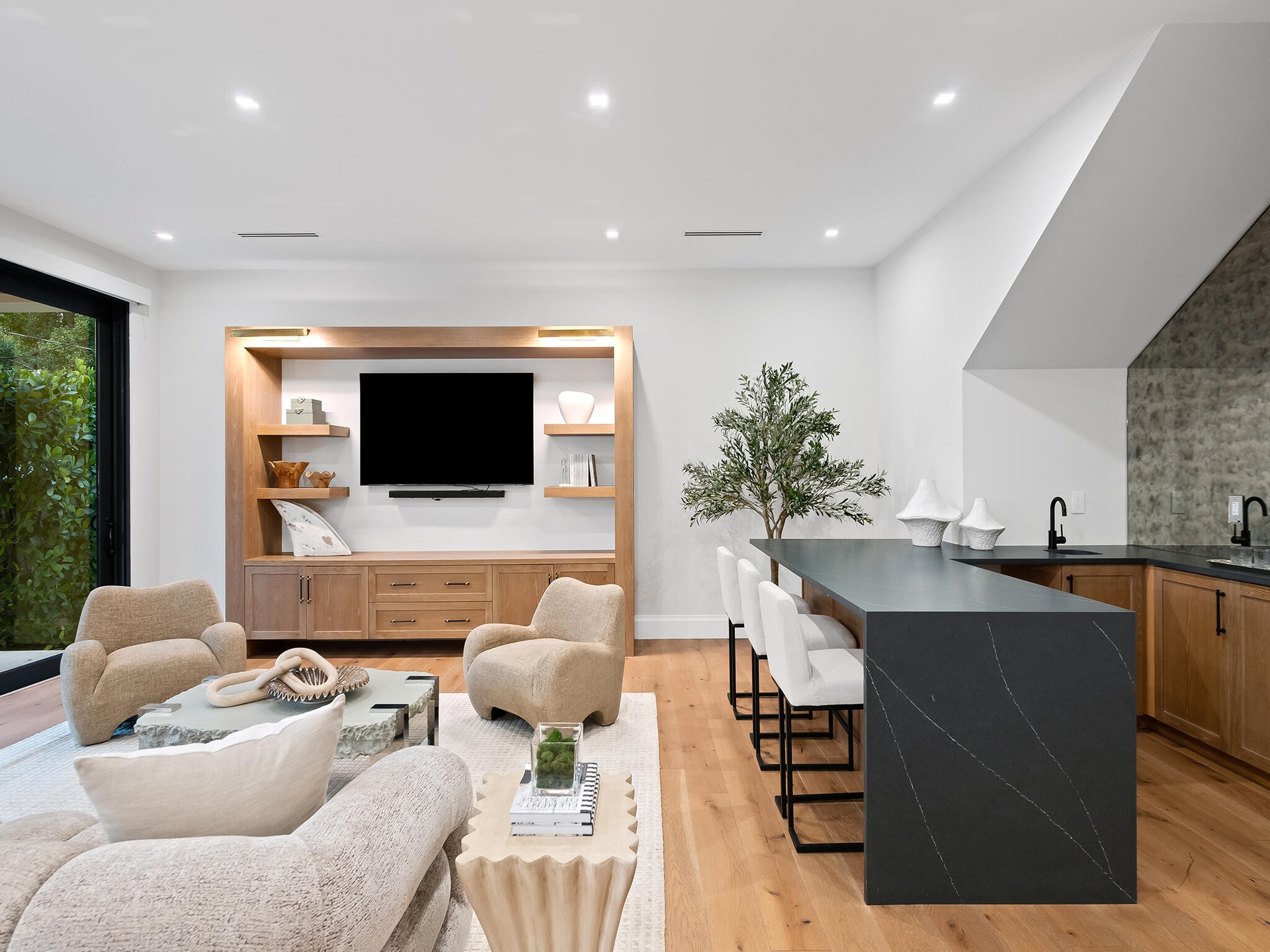Open-concept living and dining