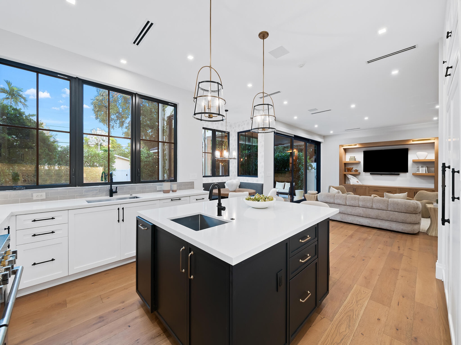 Kitchen open to the living room