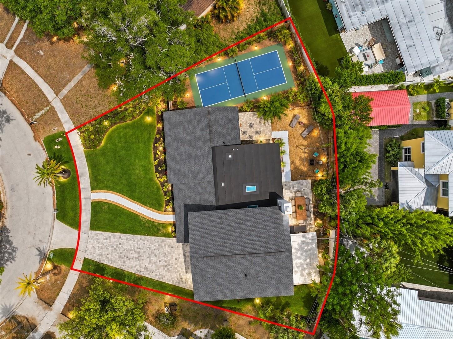 Virtually Staged Pickle ball Court