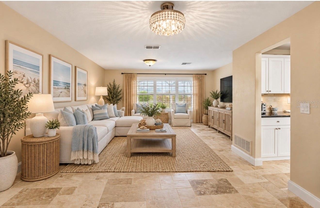 Virtually staged Living room
