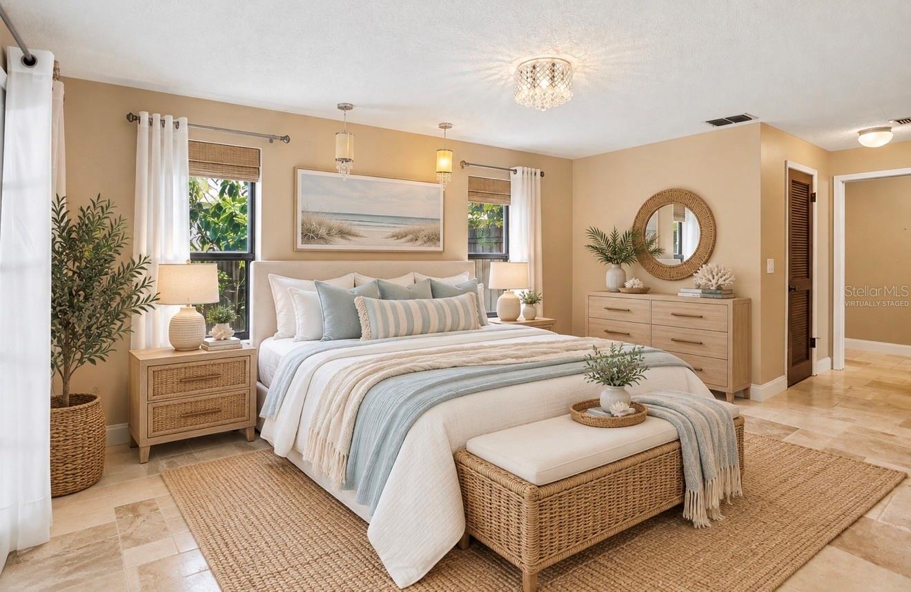 Virtually staged Primary bedroom