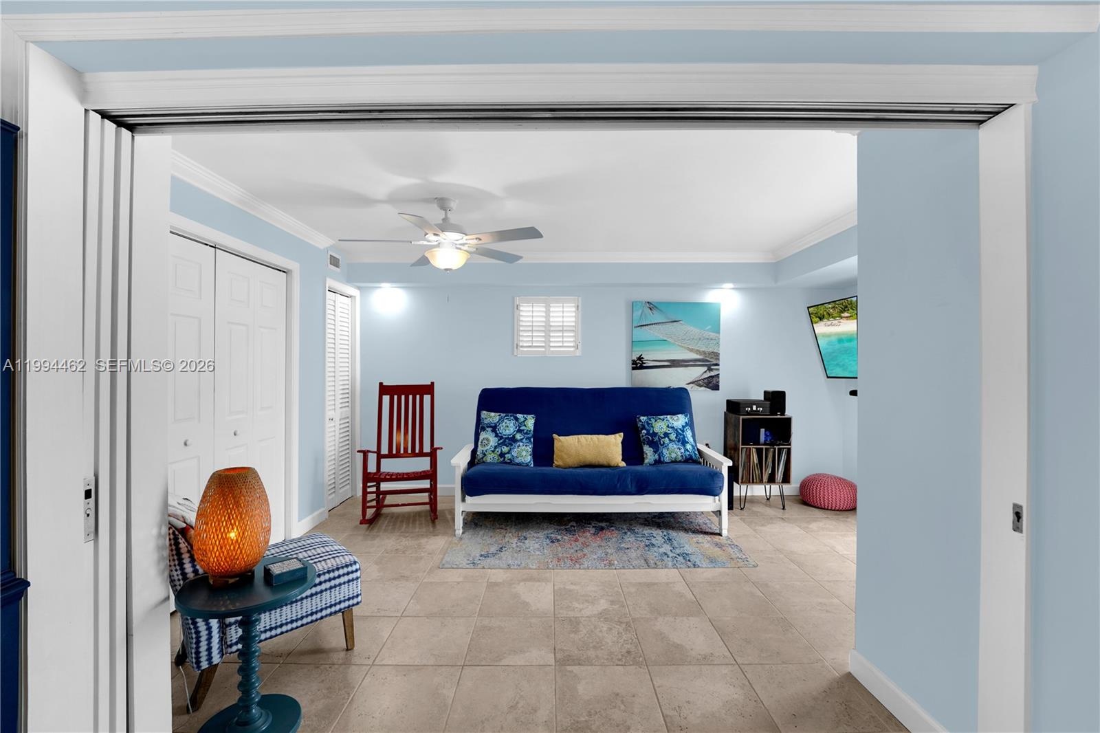 First Floor Bedroom with large sliding pocket door