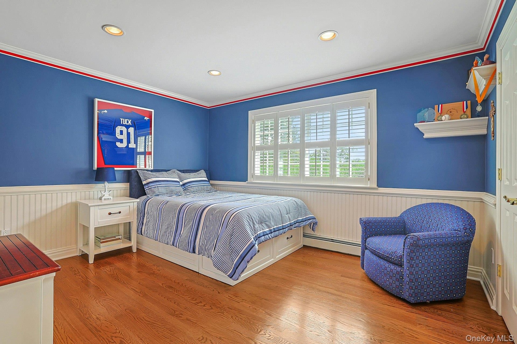 Spacious Bedroom W, Enlarged Crown Mouldings, Wainscoting, Hardwood Flooring, Oversized Closets