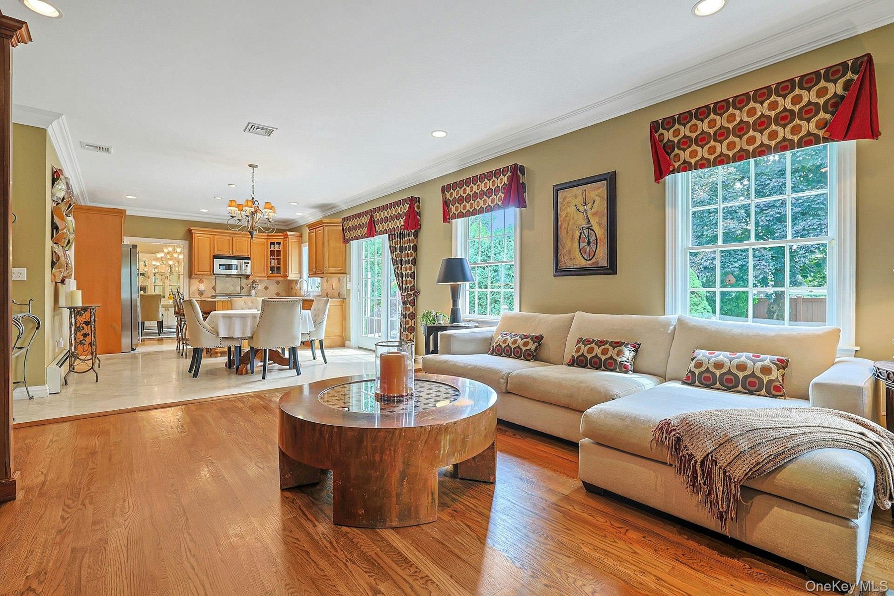 Open Concept Family Room, Custom Cabinetry Built-ins, Built-in Speakers