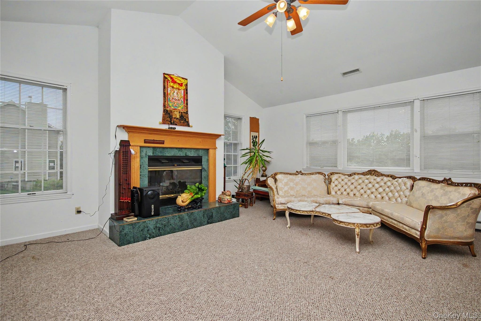 Family Room with a Wood Fireplace