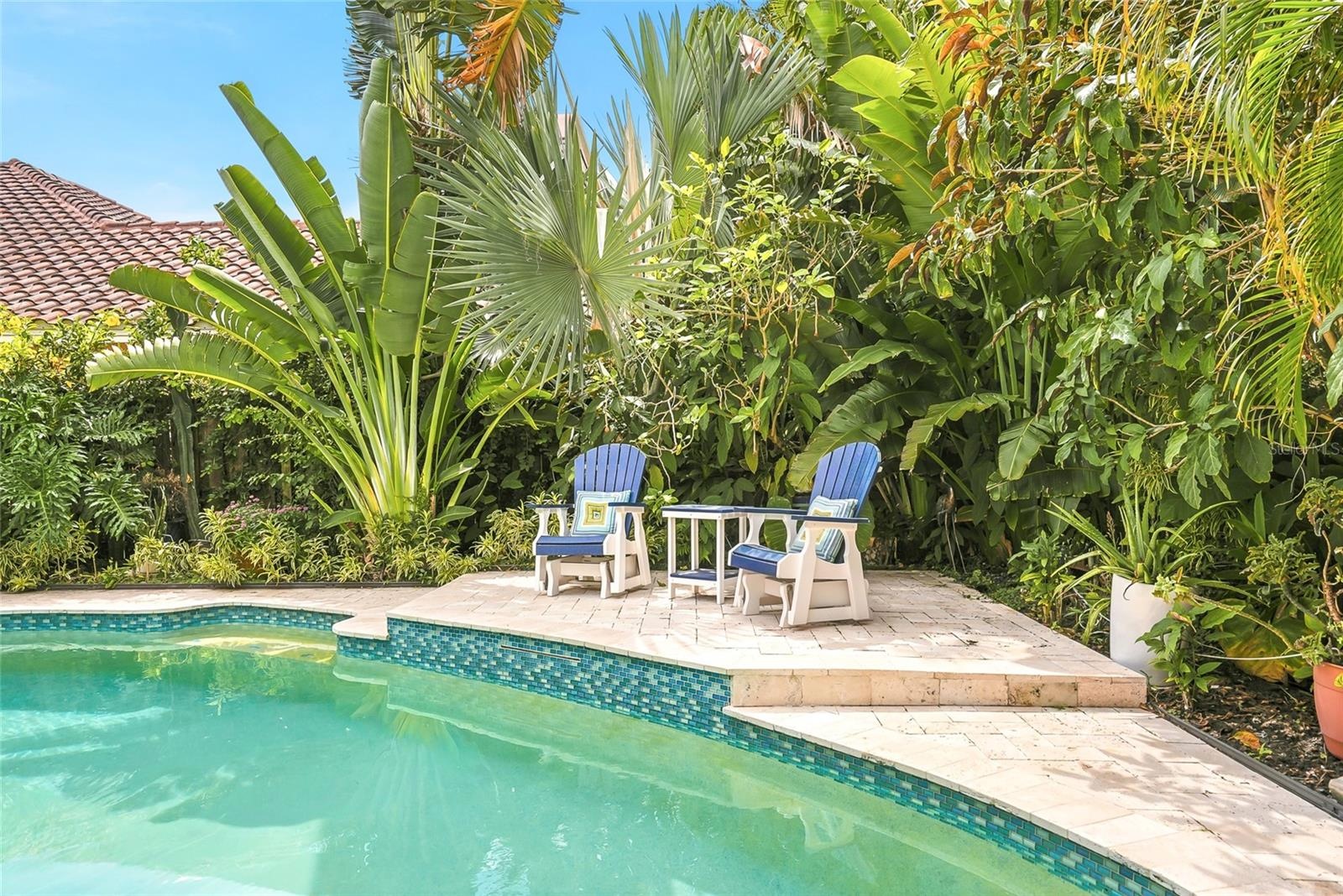 Pure privacy in this lush back yard.