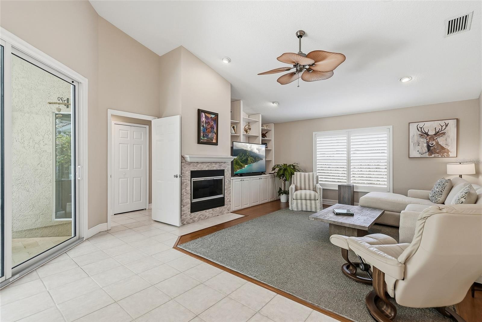 Cozy ambiance for watching the game, movie night or just a night of catching up.