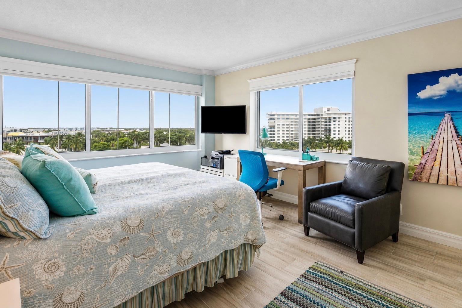 Guest suite with sweeping water views.