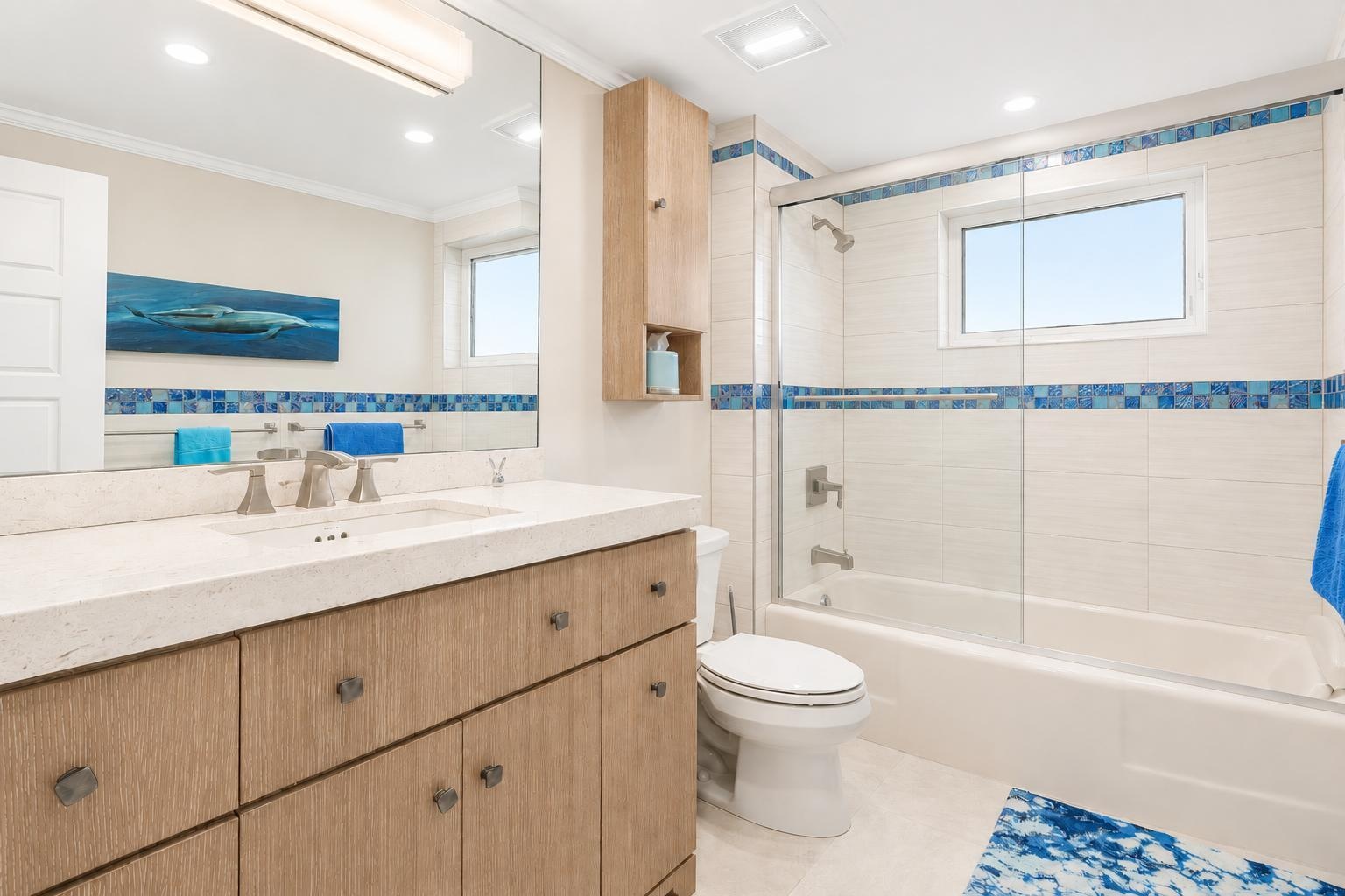 Primary bathroom with a tub/shower combination.