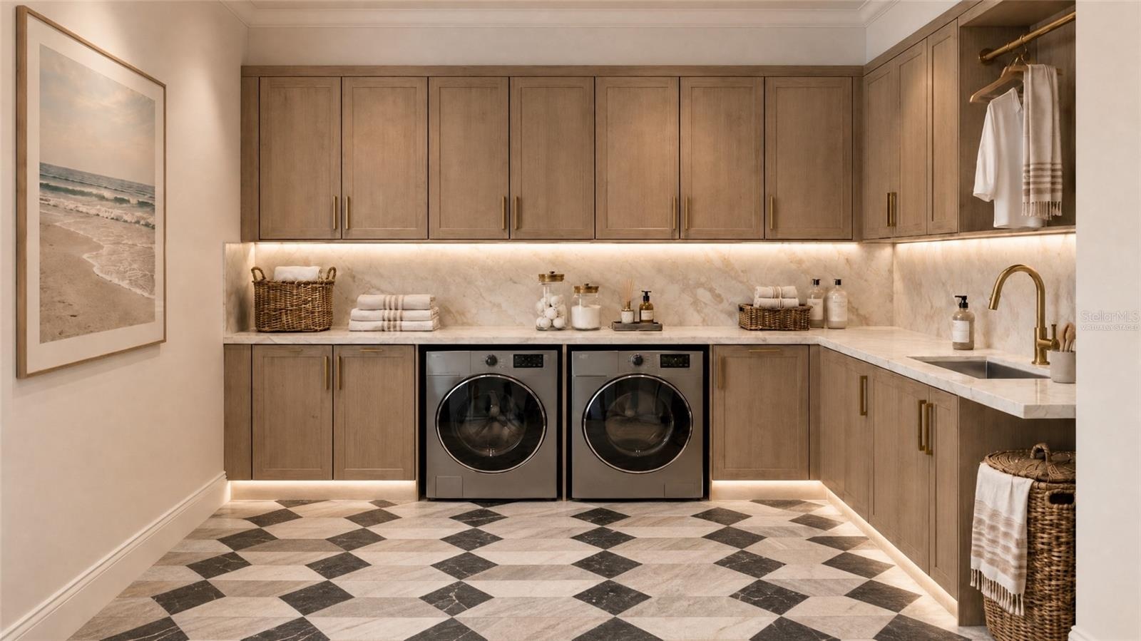 Laundry room. Virtually staged.