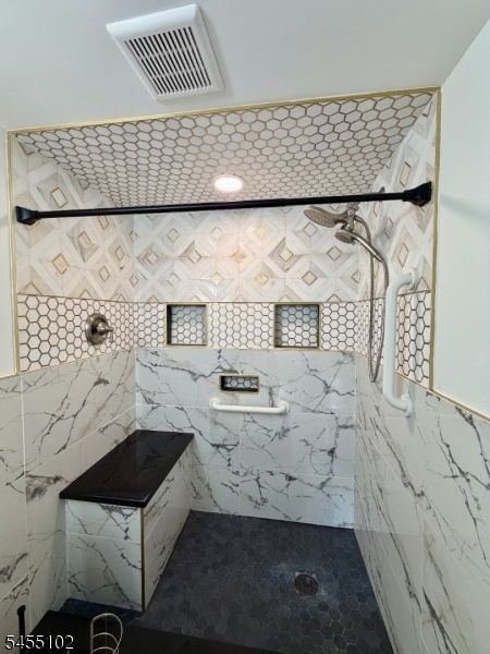 Stylish walk-in shower