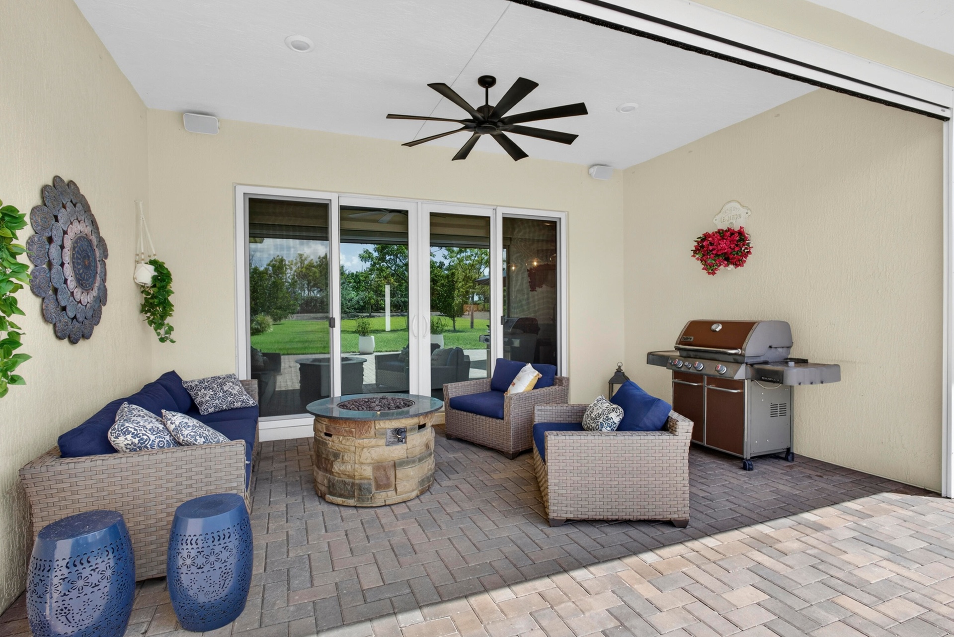 Covered Patio with Electric Shade