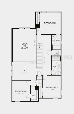 Second Floor Plan - Additional Highlights Include: 8' interior doors, pocket door into primary bathroom, open spindles and oak stair treads, outdoor k