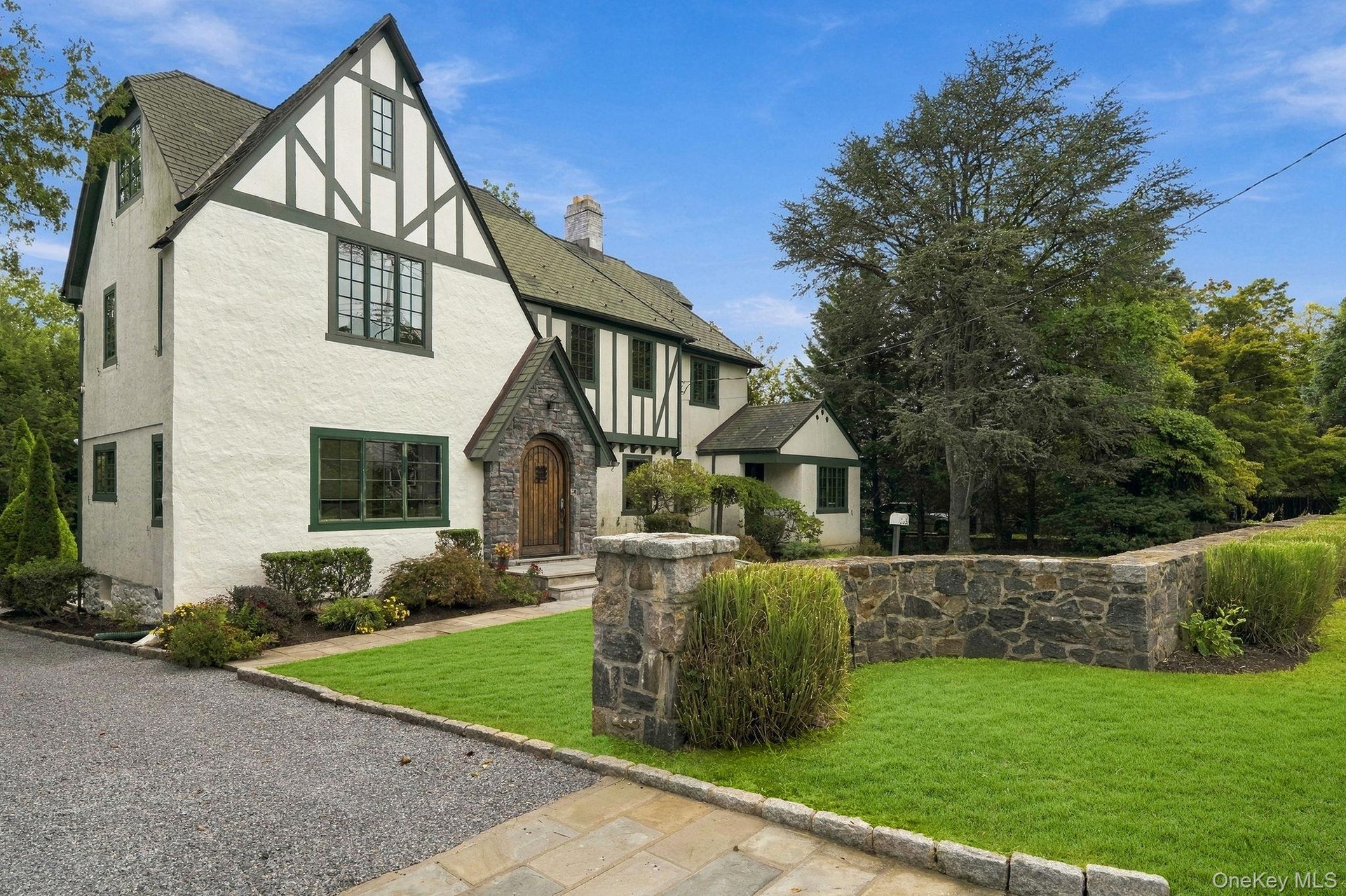 Half-timbered details, steeply pitched gables and undeniable presence.