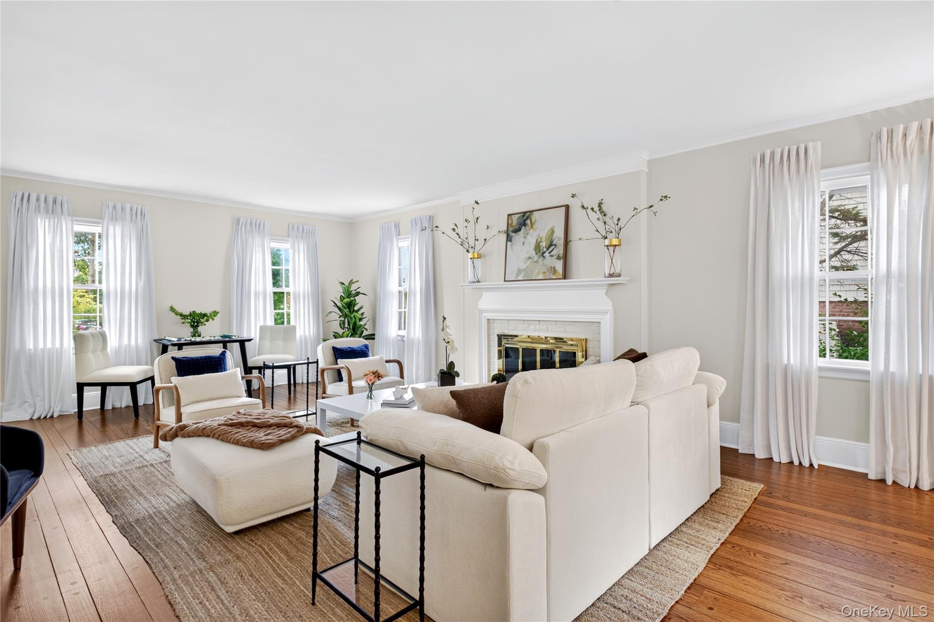 Formal Living Room With Fireplace