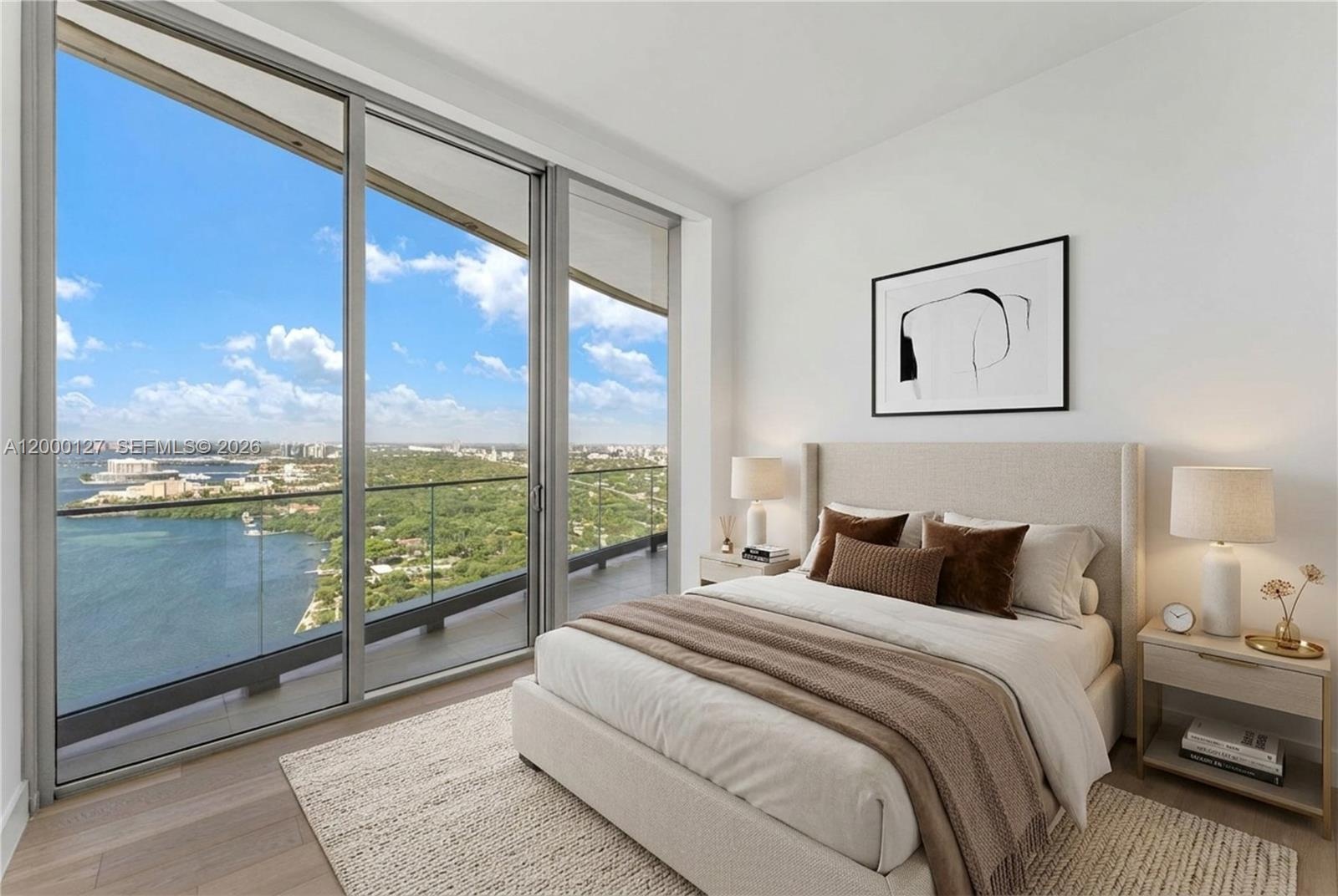 UNA Residences Brickell. Bedroom. Virtually Staged.