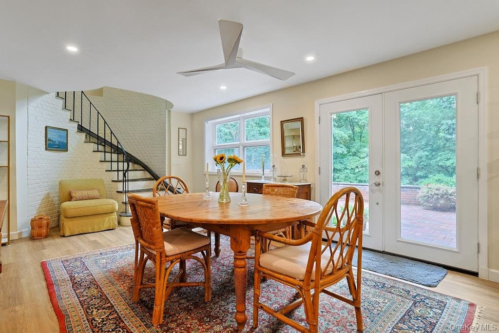 French doors leading to terraced backyard