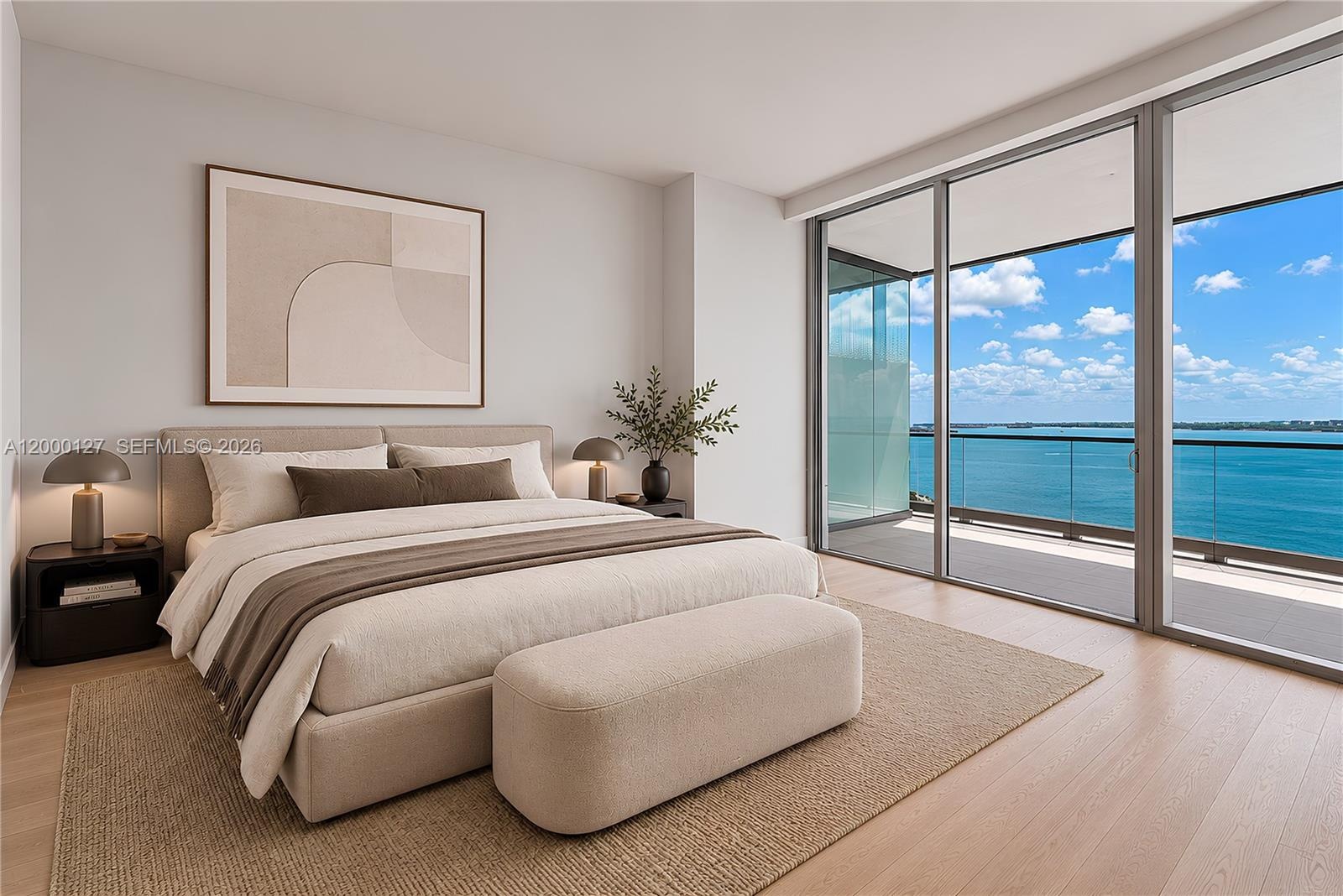 UNA Residences Brickell. Bedroom. Virtually Staged.