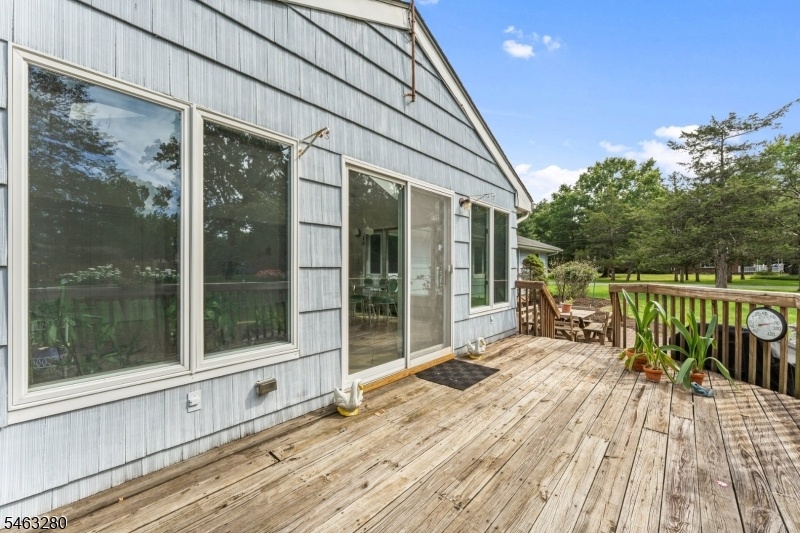 deck, sliders to sunroom