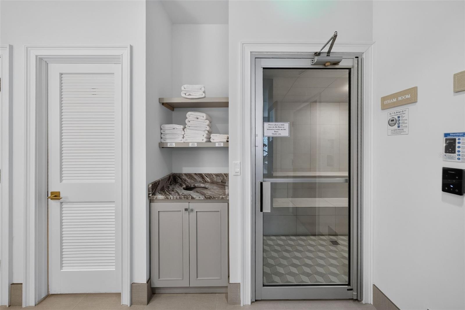 Ladies sauna and steam shower