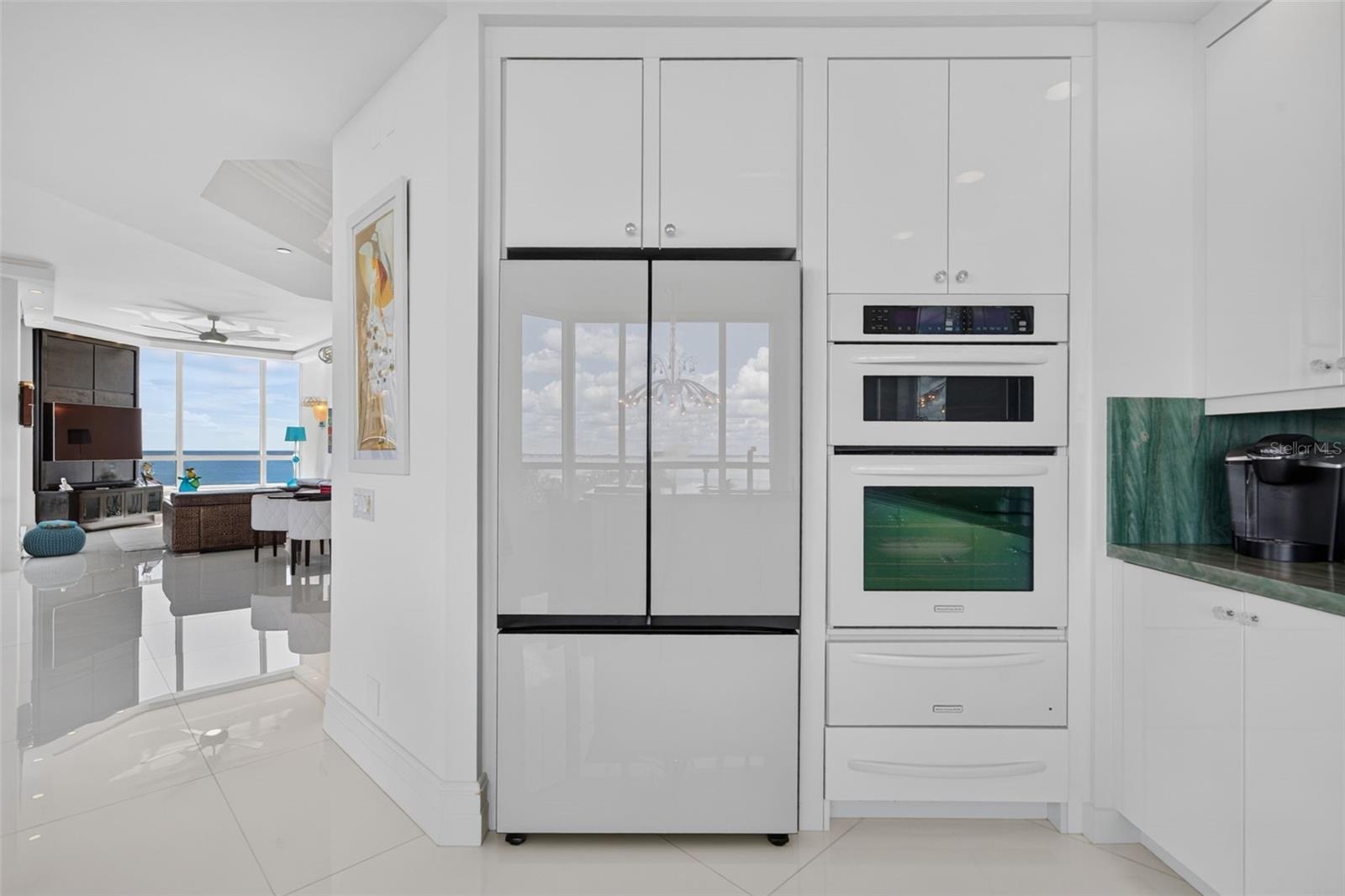 Kitchen with slight den view