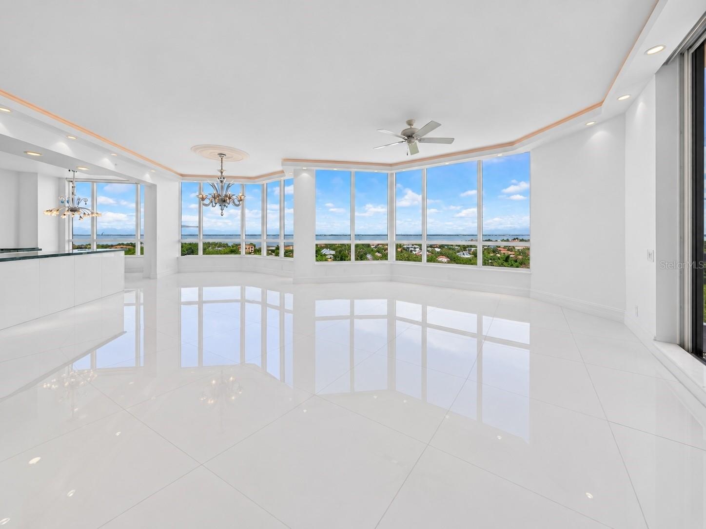Virtually Vacant - eastern view, dining room and living room.