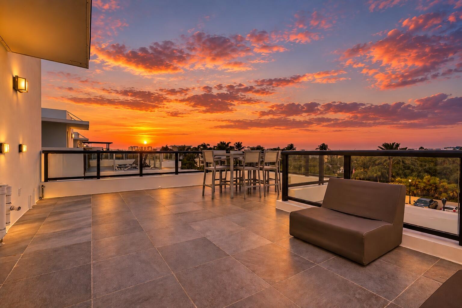 Twilight Sunset Rooftop West - AI