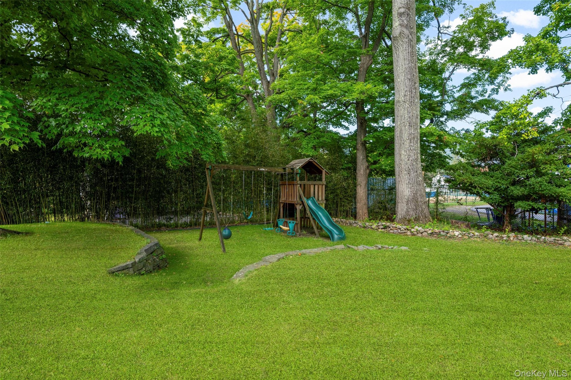 Back yard with playground