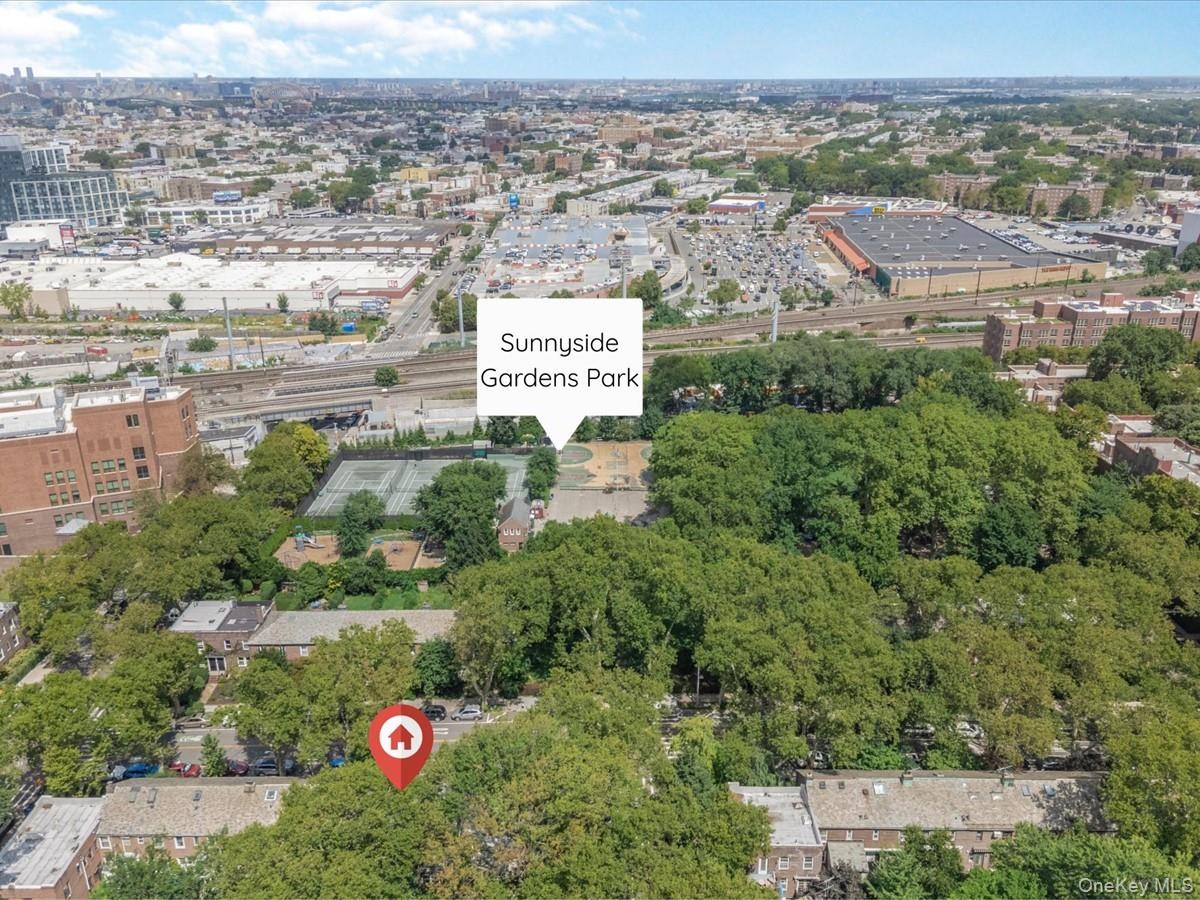 Across the street from Sunnyside Gardens Park