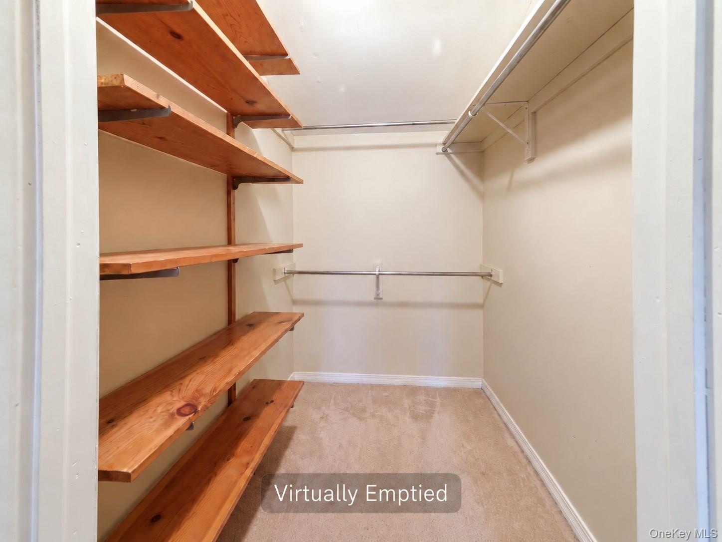 Walk in closet virtually emptied