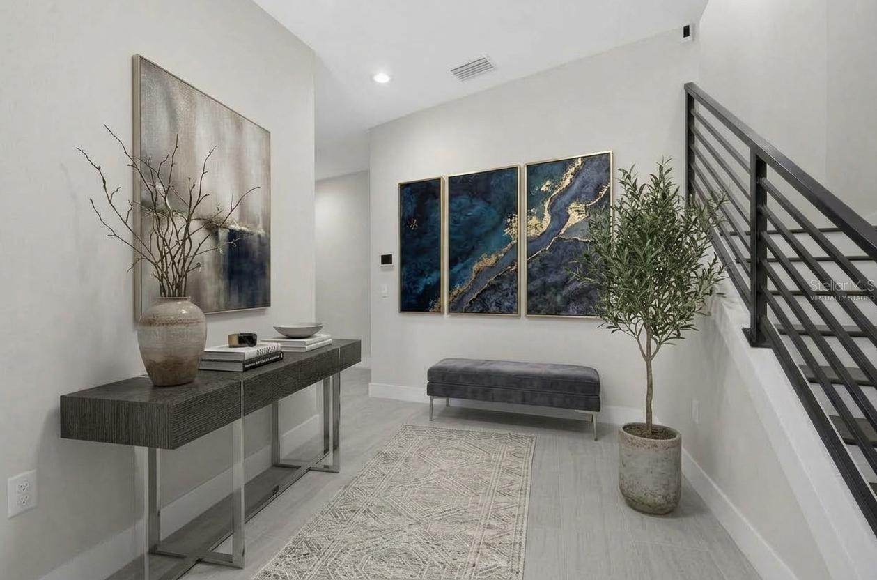 virtually staged foyer