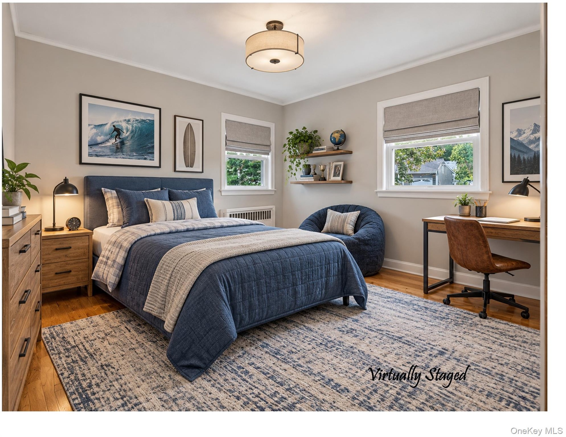 The second Bedroom on the first level also offers original hardwood floors.