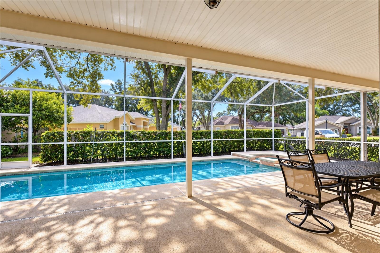 Private pool offers year-round opportunities for recreation and relaxation.