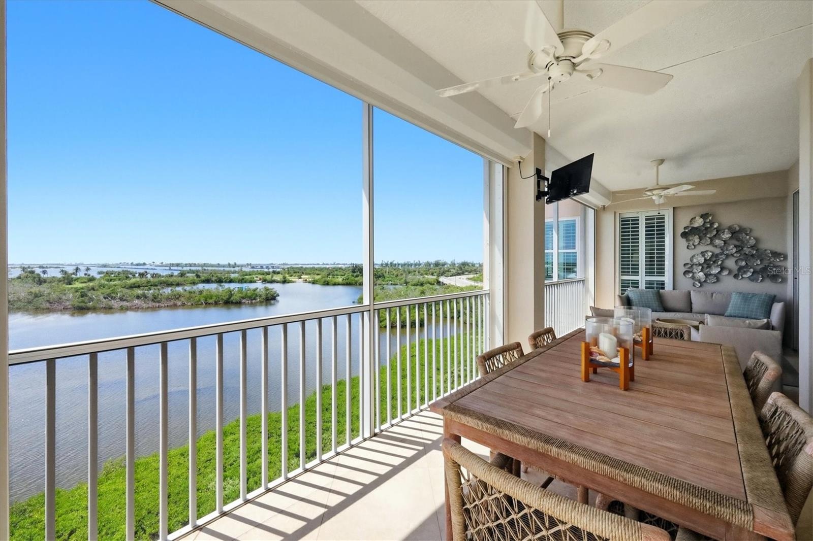 Generous Screened Lanai with Dining and Sitting Areas