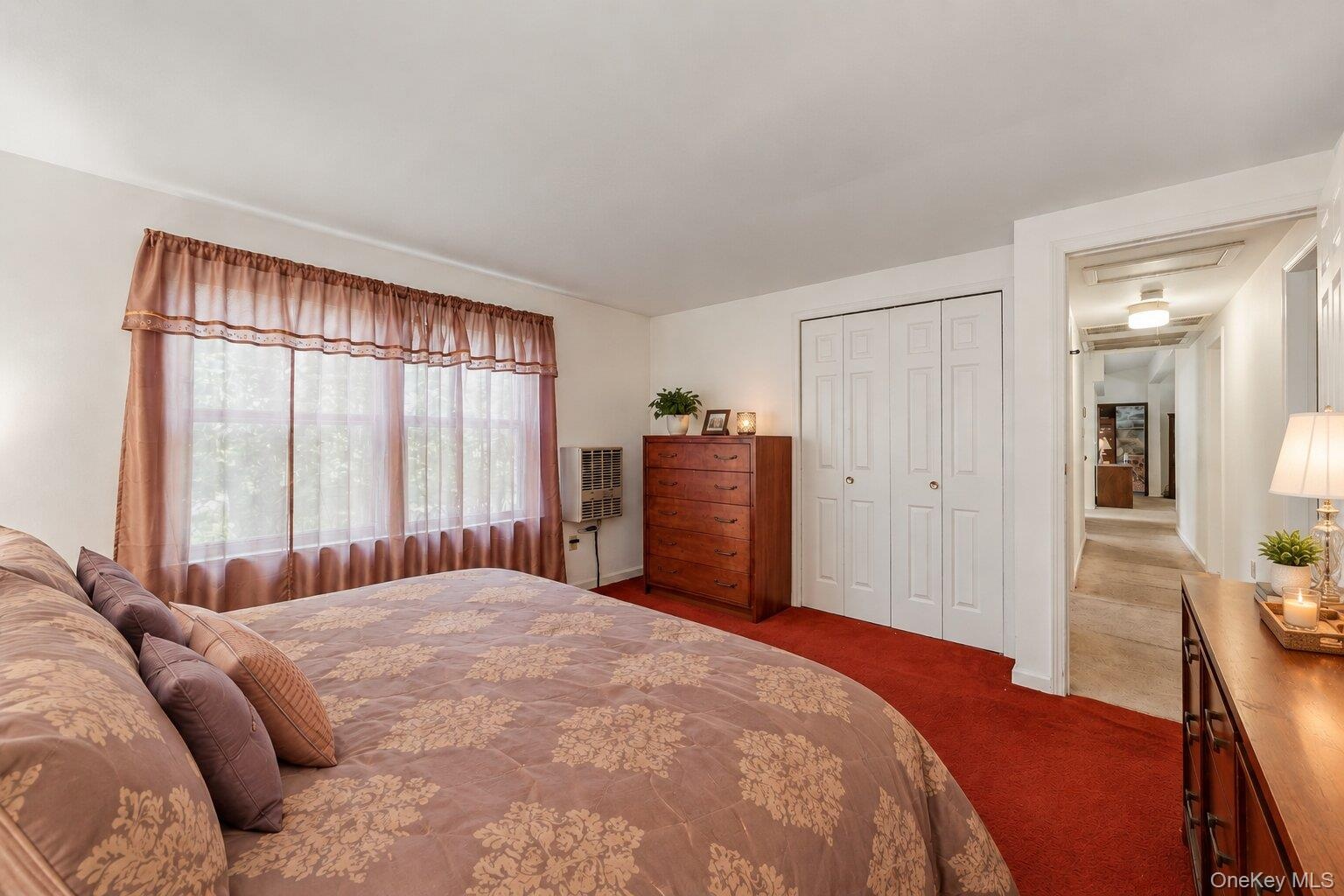 Comfortable bedroom featuring abundant natural light, a roomy layout, and convenient closet space.