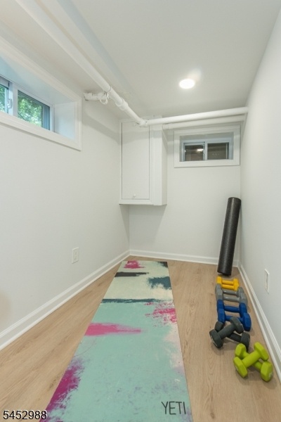 Finished basement gym area