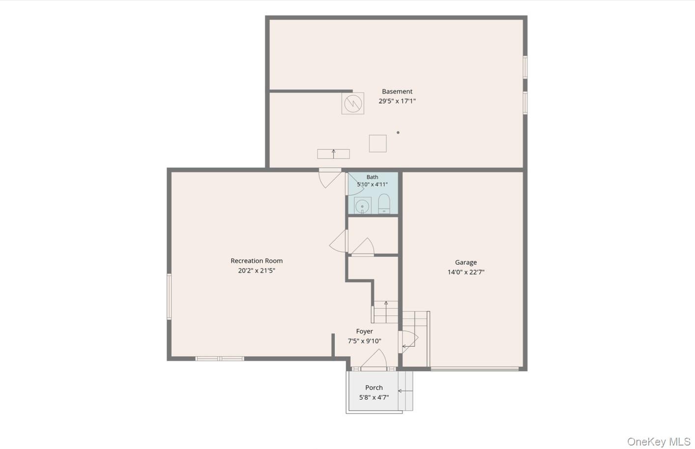 Lower level layout.