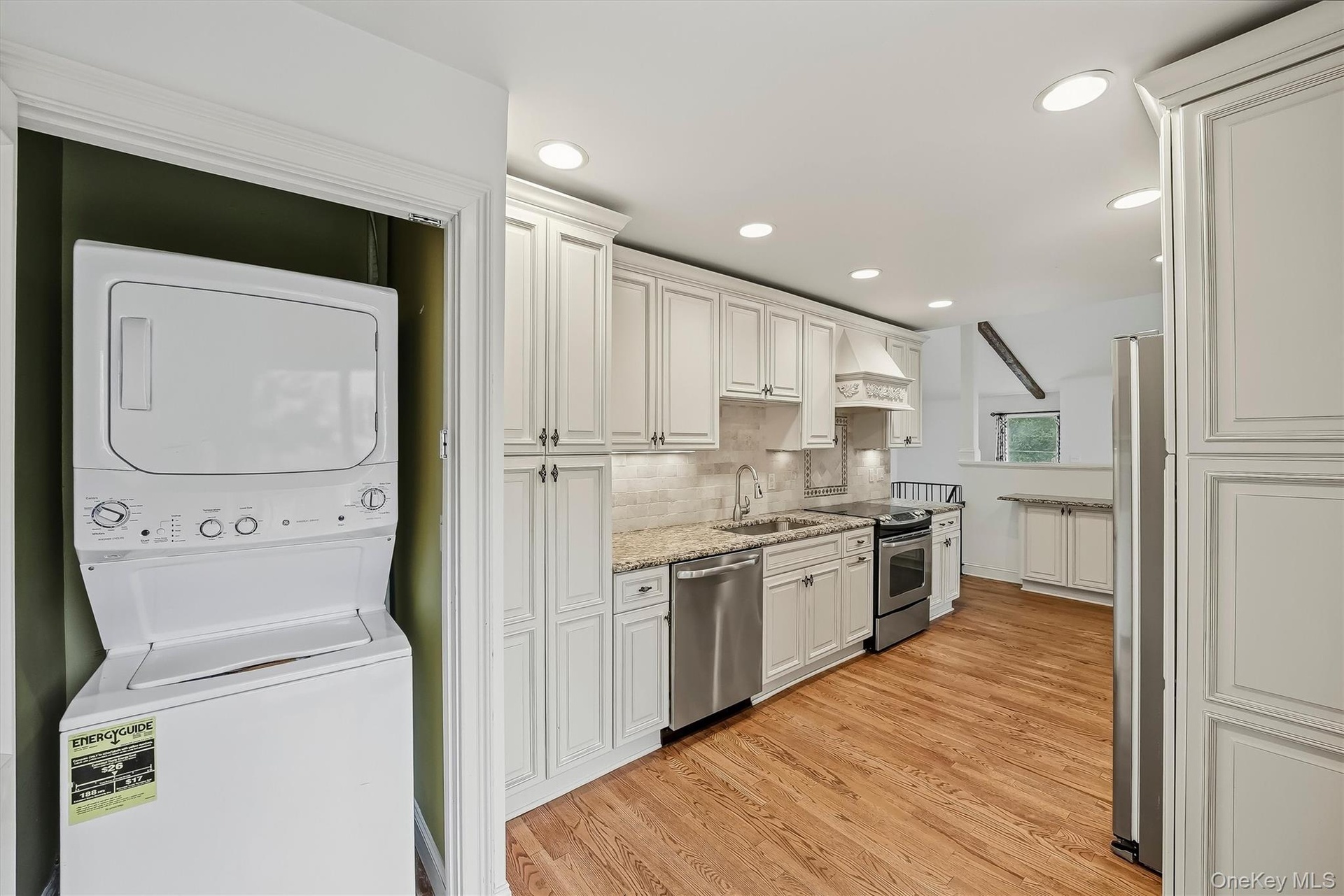 Laundry in kitchen.