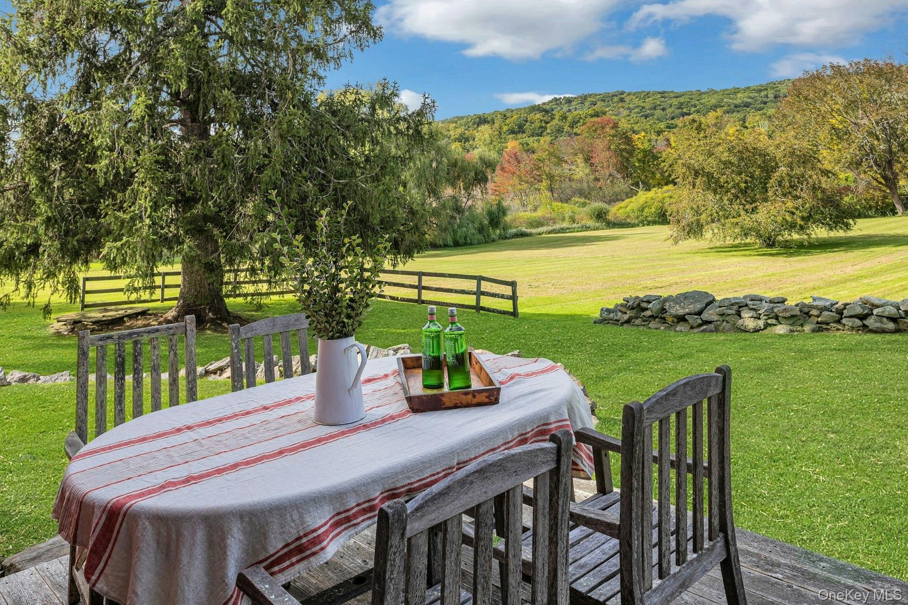 Dining area in  the rear of the barn overlooking this speccial property