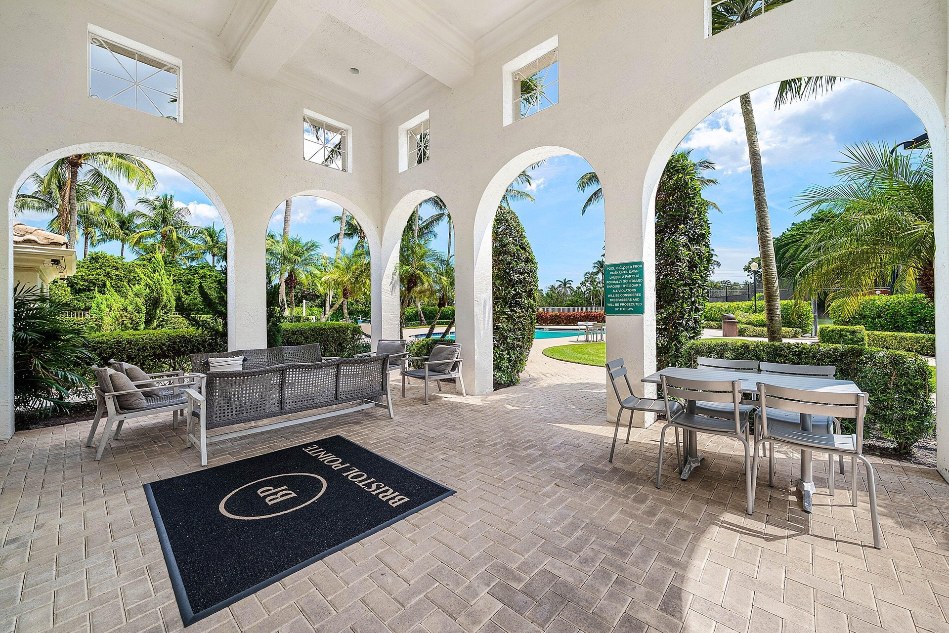 Covered Loggia Area at Clubhouse