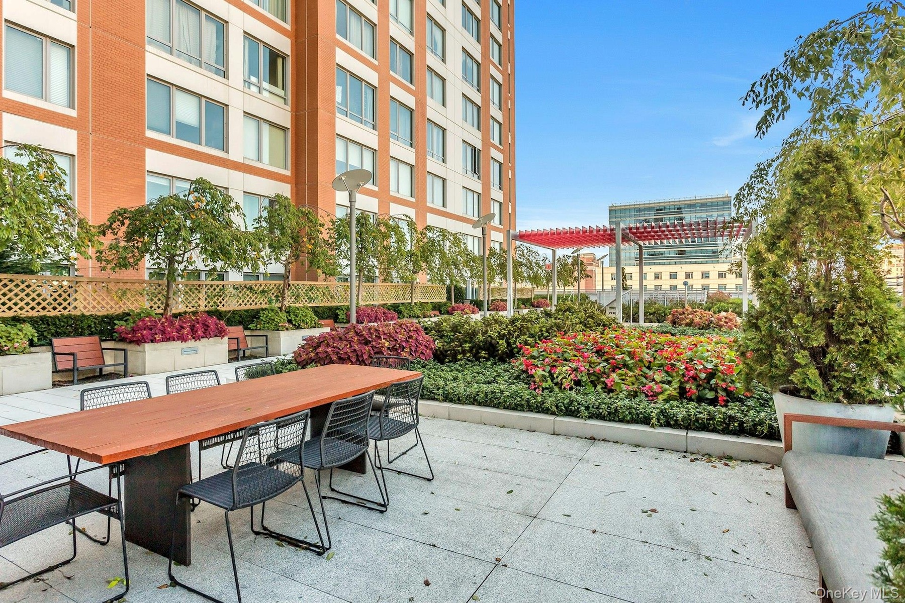 View of patio with outdoor dining area
